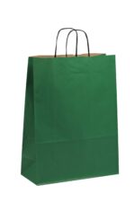 Papierová taška tmavozelená TOP krútené ucho 190x80x210 mm