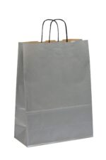 Papierová taška strieborná TOP krútené ucho 240x110x310 mm