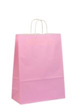Papierová taška ružová TOP krútené ucho 190x80x210 mm