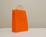 Papierová taška oranžová PLUS krútené ucho 320x120x410 mm
