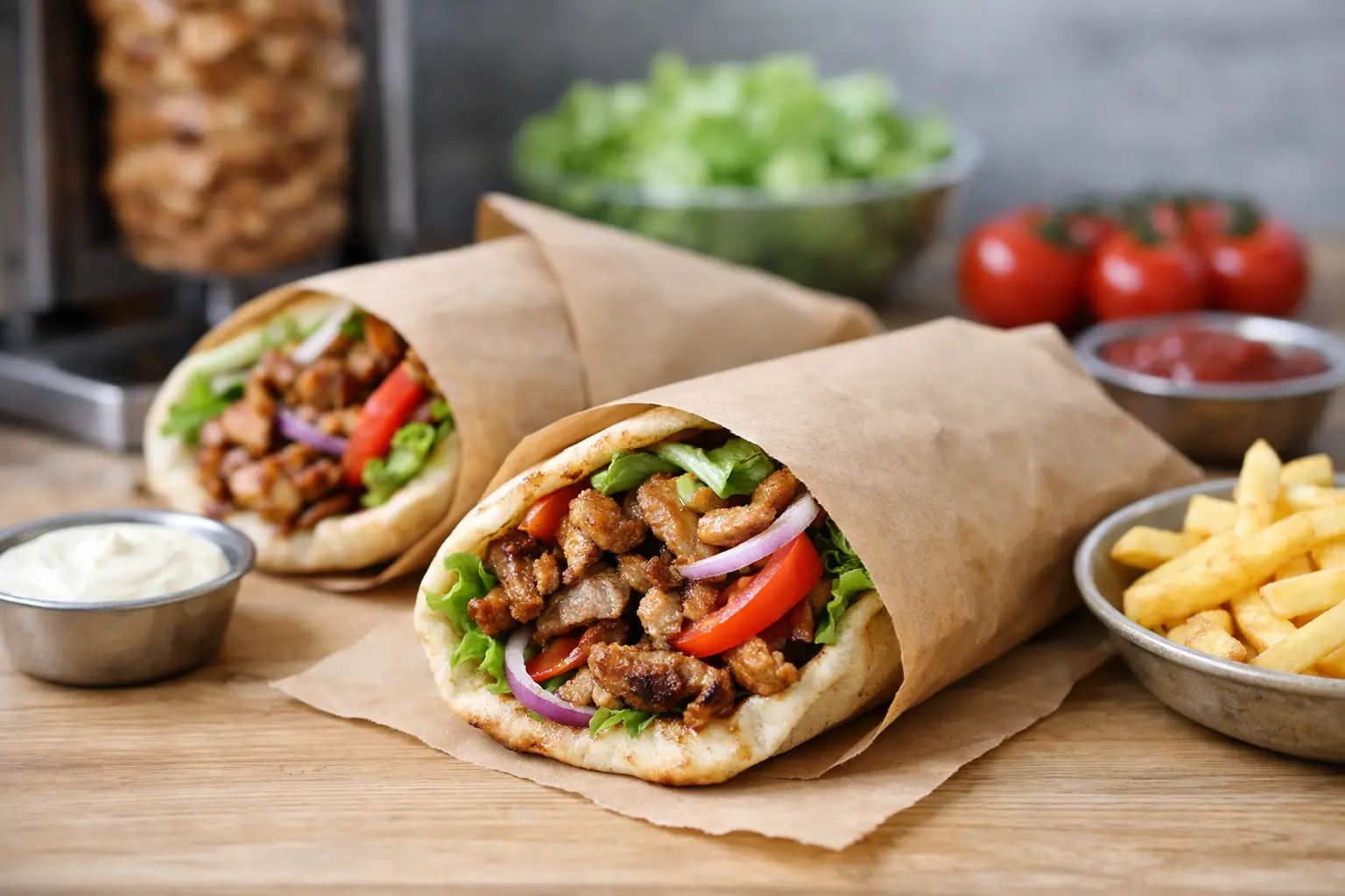 Papierové vrecká na kebab pre čistý výdaj