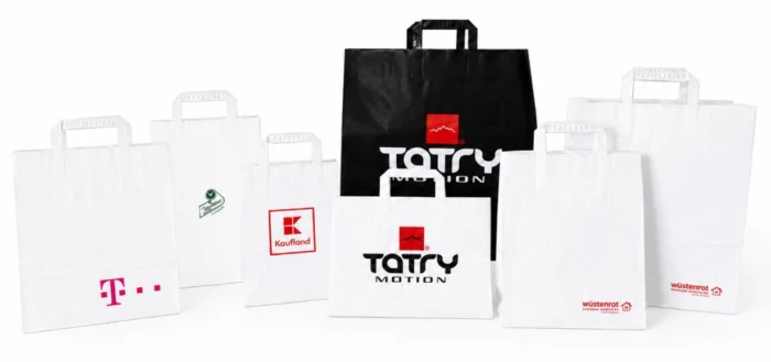 Úvod 2 papierove darcekove tasky s potlacou Tatry Motion Kaufland T-Mobile Wustenrot